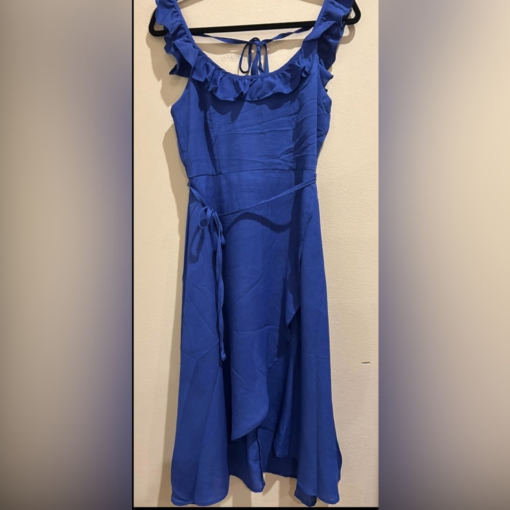 Royal blue tie back dress